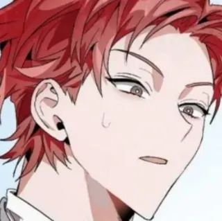 🥀 Anime, Dibujos animados, Hombre, Pelo rojo, Dibujo, Retrato telegram sticker