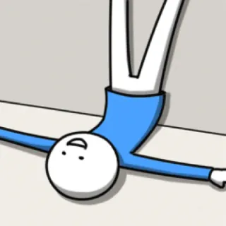 🙃 stick figure, cartoon, minimalist, blue shirt whatsapp sticker