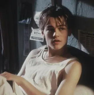 🙁 Leonardo DiCaprio acteur, beroemdheid, portret, film, film, Titanic telegram sticker