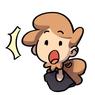 😮 Мультфильм, Персонаж, Восклицание, В шоке, Удивлен, Открытый рот telegram sticker