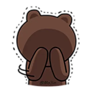 😞 @Mo3in Bär, Cartoon, traurig, süß, braun telegram sticker