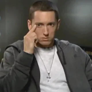 🖇 Eminem rapper, musician, celebrity, serious, portrait telegram sticker