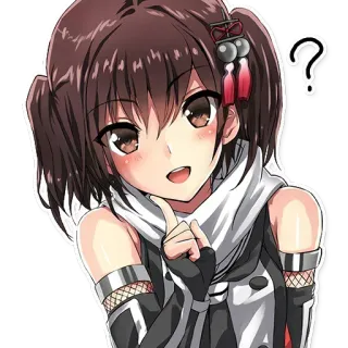 ❓ Anime, Chica, Lindo, Pregunta, Ilustración, Sticker telegram sticker