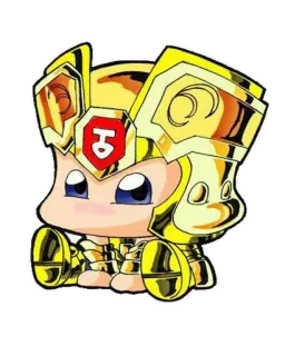 😁 dibujos animados, armadura dorada, mascota, lindo, ilustración, kawaii telegram sticker