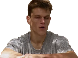 🤨 matt damon, actor, celebrity, movie, person, sad whatsapp sticker