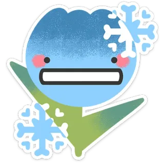 🥶 雪の結晶, 寒い, 冬, 冷凍, 季節, 天気, イラスト telegram sticker