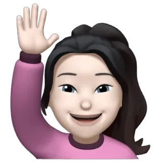 🎡 Memoji, Emoji, Saudação, Acenar, Mulher, Avatar, Sticker digital telegram sticker