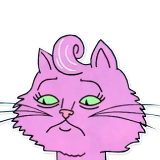 😟 Princess Carolyn BoJack Horseman кот, розовый, мультик, животное, персонаж telegram sticker