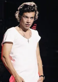 😲 Harry Styles harry styles, singer, musician, celebrity, white shirt telegram sticker