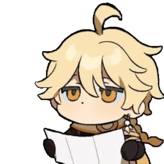 ✨ Aether Genshin Impact Äther, Genshin Impact, Anime, Chibi, Blond telegram sticker