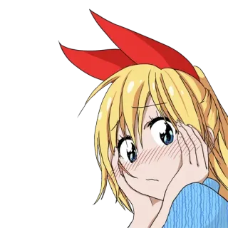 😳 Anime, Mädchen, Süß, Erröten, Cartoon, Ausdruck, Sticker whatsapp sticker