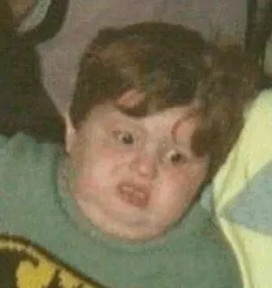 😐 meme, funny, child, expression, confused whatsapp sticker
