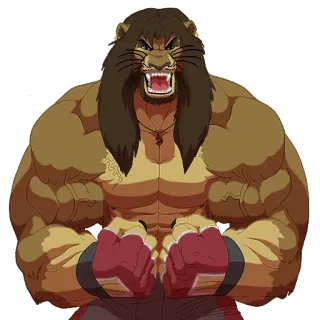 😤 animal, lion, fighter, angry, beast, fighting whatsapp sticker