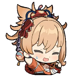 🎇 Yoimiya Genshin Impact Anime, Spiel, Süß, Traurig, Schweiß telegram sticker