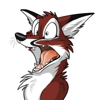 😮 raposa, animal, desenho animado, chocado, surpreso, peludo telegram sticker