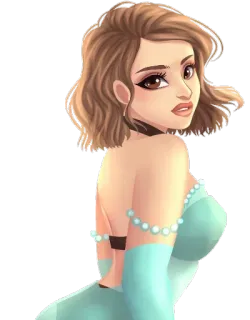 😟 женщина, иллюстрация, портрет, девушка, мультфильм, женский telegram sticker
