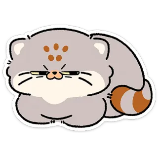 😼 Pallas's cat pallas cat, manul, grumpy, annoyed, cute, feline, cartoon, animal telegram sticker