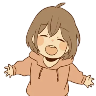🤗 Anime, Cartone animato, Ragazza, Felice, Kawaii, Carino telegram sticker