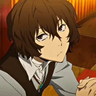 ⛓ Dazai Osamu Bungou Stray Dogs Anime, braune Haare, Dazai, Bungo Stray Dogs, Charakter, Manga whatsapp sticker