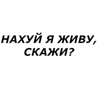 😥 НАХУЙ Я ЖИВУ, СКАЖИ? russian, text, offensive, swear word whatsapp sticker