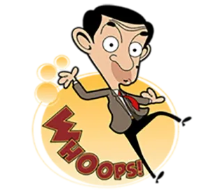 😧 Mr. Bean WHOOPS! mr.bean, drôle, dessin animé, animé, humour, oups telegram sticker