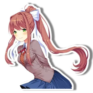 😊 Monika Doki Doki Literature Club! anime, video game, doki doki, monika, fofo whatsapp sticker