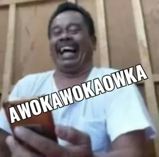 😂 AWOKAWOKAOWKA 笑, 梗, 搞笑, 男人, 网络 whatsapp sticker