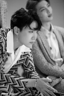 ☠ NAVER Dispatch kpop, boyband, ídolo, masculino, cantante, retrato, monocromo, Dispatch, entretenimiento whatsapp sticker