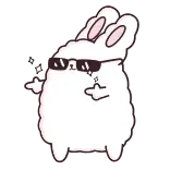 😎 thỏ, hoạt hình, nhãn dán, ngón giữa, thỏ con, xúc phạm, kính râm telegram sticker