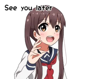 👋 See you later anime, chica, saludando, adiós telegram sticker