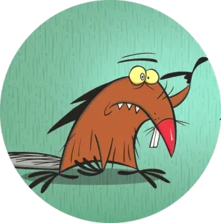 ⚪️ Daggett Doofus Beaver The Angry Beavers cartoon, beaver, funny, angry, character telegram sticker