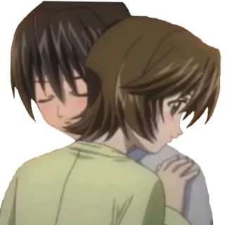 💑 Аниме, Объятия, Пара, Мультфильмы, Эмоции, Любовь whatsapp sticker