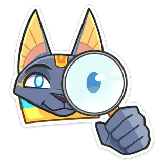 🧐 cat, magnifying glass, egyptian, detective, investigation, cartoon telegram sticker
