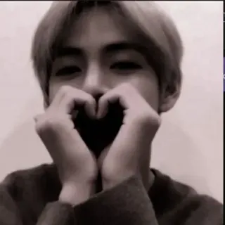 ❤️ сердце, любовь, kpop, айдол, v, bts, жест, милый telegram sticker