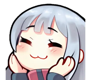 ❤️ 动漫, Q版, 卡哇伊, 可爱, 女孩, 开心, 微笑, 肖像 telegram sticker