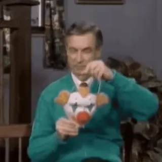 🤡 Mr. Rogers Mr. Rogers, clown, puppet, toy whatsapp sticker