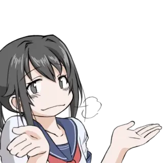 👐 anime, meisje, schouderophalen, verward telegram sticker