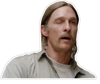 😉 Rust Cohle True Detective Мэттью МакКонахи, Настоящий детектив, Раст Коул, Персонаж, Сериал telegram sticker