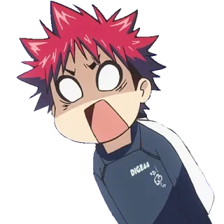 😱 DIGEAA anime, cartoni animati, scioccato, capelli rossi telegram sticker