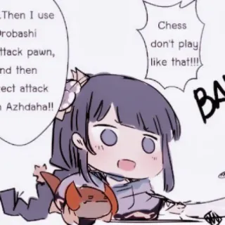 🪁 Then I use
#robashi
ttack pawn,
and then
rect attack
Azhdaha!!
Chess
don't play
like that!!!!
BA Anime, Échecs, Jeu, Attaque, Mignon, Kawaii whatsapp sticker