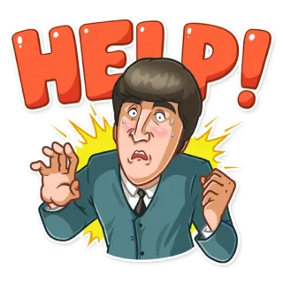 😨 HELP! 漫画, 助け, パニック, 緊急, 苦悩 telegram sticker