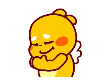 🙏 милый, ангел, желтый, крылья, очаровательный, мультфильм telegram sticker