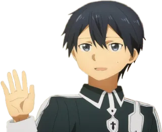 👋 Kirito Sword Art Online anime, character, greeting, wave, avatar, illustration telegram sticker