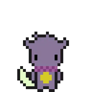 💜 Pixelkunst, Niedlich, Monster, Fantasiewesen, Lila, Videospiel, Chibi telegram sticker