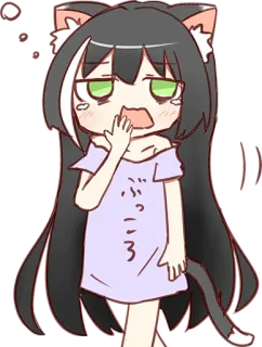 😪 ぶっこ anime, cat, girl, manga, kawaii telegram sticker