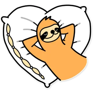 ❤️ ленивец, животное, милый, отдых, подушка, ленивый, мультфильм, спящий whatsapp sticker