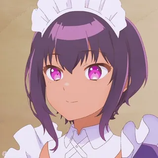 ☺️ anime, maid, cute, cartoon, female, purple hair telegram sticker