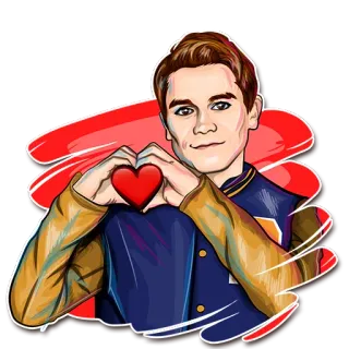 ❤️ Archie Andrews Riverdale Арчи, Эндрюс, Ривердейл, сердце, подростковая драма telegram sticker