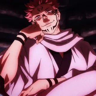 🎴 Ryomen Sukuna Jujutsu Kaisen Anime, Manga, Demon, Schurk, Vloek telegram sticker