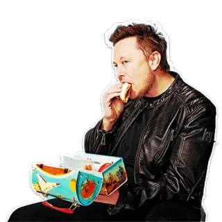🍩 Elon Musk elon musk, eating, person, businessman, tech telegram sticker